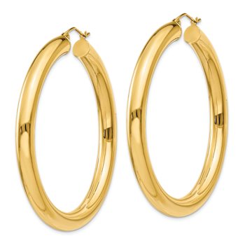 14k Yellow Gold 1 15/16" Polished Hoop Earrings