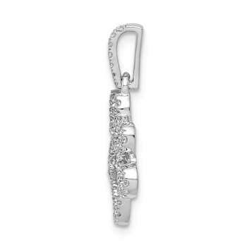 Rhodium Over 14K White Gold 1/4ct. Diamond Paw Print Pendant