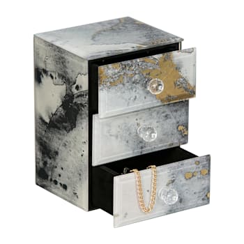 Mele and Co Maura Marbled Glass Jewelry Box