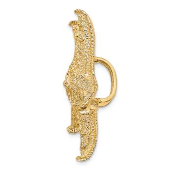 14k Yellow Gold Textured Starfish Slide Pendant