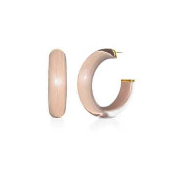 14K Yellow Gold Over Sterling Silver Small Illusion Acrylic Hoop
Earrings in Dusty