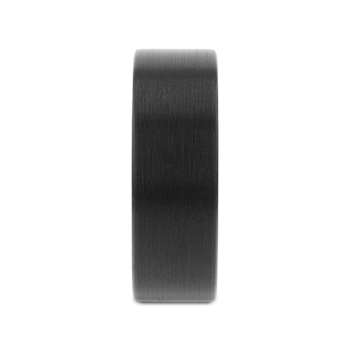 SAN ANTONIO Flat Black Tungsten Carbide Band with Brushed Finish 8mm