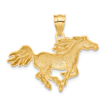 14K Yellow Gold Polished Horse Pendant