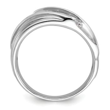 Rhodium Over 10K Gold Lab Grown Diamond SI1/SI2, G H I, Men's 5-stone Band