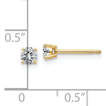 14K Yellow Gold 1/3ct. 3.5mm Round J-K Color Moissanite Earrings