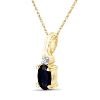 Black Sapphire 14K Gold Over Sterling Silver Pendant with Chain 0.28ctw