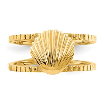 14K Yellow Gold Sea Shell Toe Ring