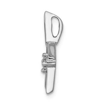 Rhodium Over 14k White Gold Diamond Star Chain Slide Pendant