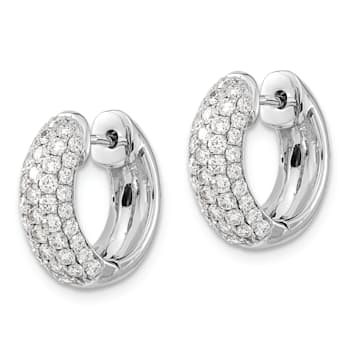 Rhodium Over 14K White Gold Lab Grown Diamond SI1/SI2, G H I, Hinged
Hoop Earrings