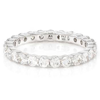 Moissanite Eternity Band In PlatInum-Enhanced Sterling Silver