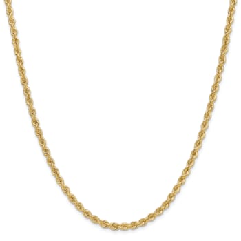 14k Yellow Gold 3.8mm Solid Rope 26 Inch Chain
