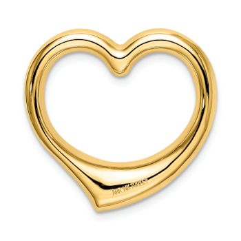 14k Yellow Gold 3D Polished Heart Chain Slide Pendant