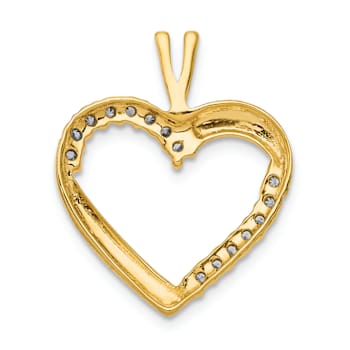 14K Two-tone Gold  Diamond Heart Pendant