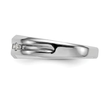 Rhodium Over 14K White Gold Lab Grown Diamond SI1/SI2, G H I, Men's Band