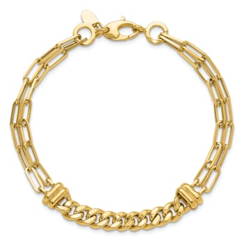 14k Yellow Gold Polished Fancy Link Bracelet