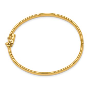 14k Yellow Gold Polished 3.75mm Hinged Baby Bangle