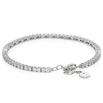 CZ Tennis Bracelet In Platinum-Enhanced Sterling Silver 6.89ctw