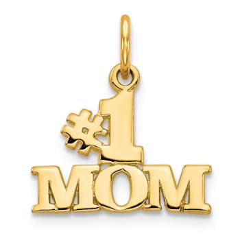 14K Yellow Gold Number 1 MOM Charm