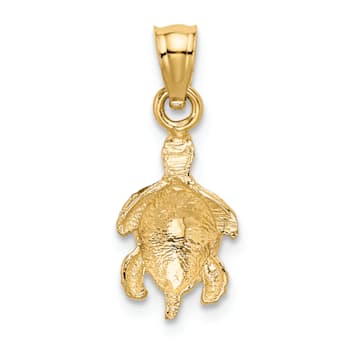 14K Yellow Gold Turtle Pendant