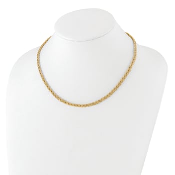 14K Yellow Gold Polished Fancy Triple Link Necklace