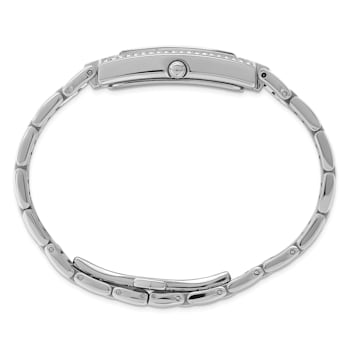 Ladies Charles Hubert Crystal Bezel White Dial 21x46mm Watch