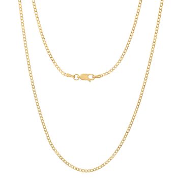 Cuban Link Chain Necklace 1.8MM In 14K Yellow Gold Over Sterling Silver
24 Inch