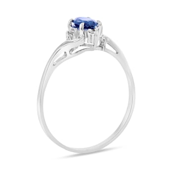 0.43ctw Sapphire and Diamond Ring in 14k White Gold