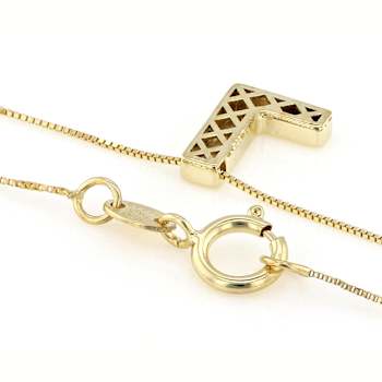 Block Letter L Initial Necklace In 10K Yellow Gold