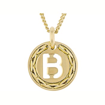 Cardano Initial B Pendant Necklace In 18K Gold Over Bronze