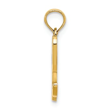 14k Yellow Gold Script Letter L Initial Pendant