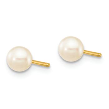 14k Yellow Gold Kid's 3-Piece Set with 4.5mm White FWC Pearl Necklace,
Stud Earrings and Bracelet