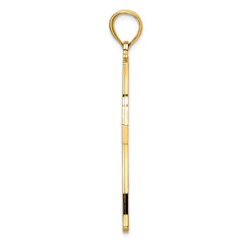 14k Yellow Gold Polished Cross Pendant