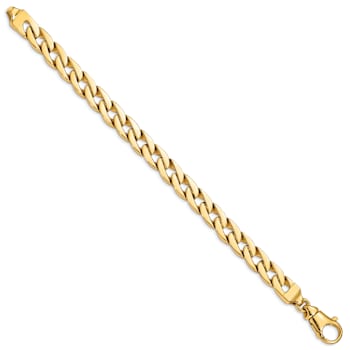 14k Yellow Gold 9mm Hand Polished Fancy Link Bracelet