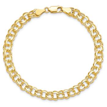 10k Yellow Gold 5.5mm Double Link Charm Bracelet