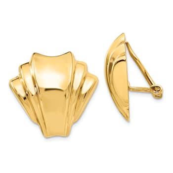 14k Yellow Gold Polished Non-pierced Stud Earrings