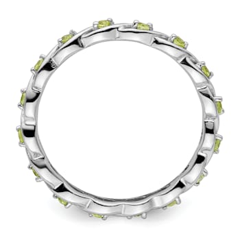 Sterling Silver Stackable Expressions Peridot Ring 0.25ctw
