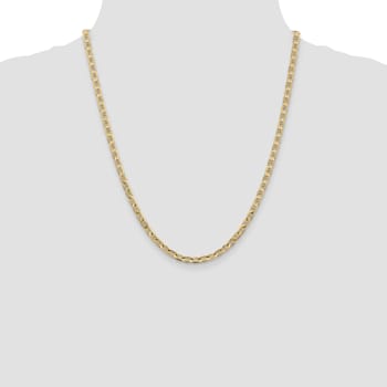 14k Yellow Gold 3.75mm Concave Mariner Chain 22 inch