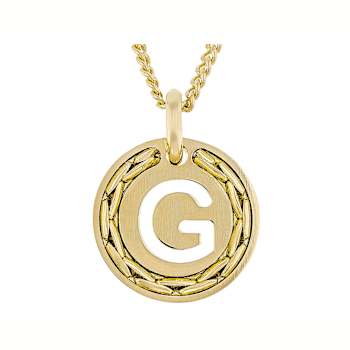 Cardano Initial G Pendant Necklace In 18K Gold Over Bronze