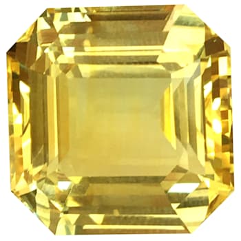 Yellow Sapphire Loose Gemstone Unheated 18.36x18.28mm Emerald Cut 35.32ct