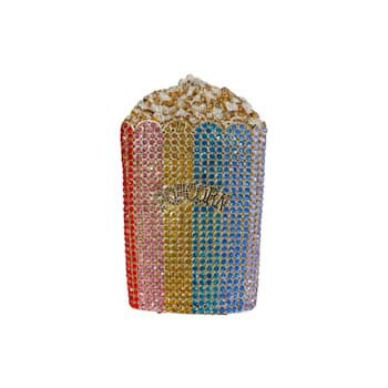 Gold Tone Multi Crystal Popcorn Clutch