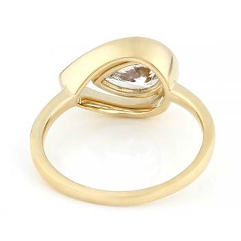 Timeless Lab-Grown Floating Pear Diamond Solitaire Ring In 10K Gold