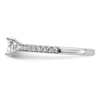 Rhodium Over 14K White Gold Lab Grown Diamond SI1/SI2, G H I, Engagement Ring