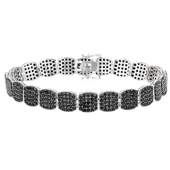 Black Spinel Tennis Bracelet In Sterling Silver 9.78ctw