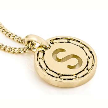Cardano Initial S Pendant Necklace In 18K Gold Over Bronze