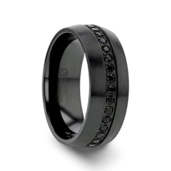 TALON Black Titanium Ring with Black Sapphires 8mm