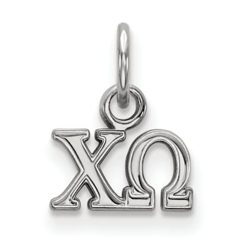 Rhodium Over Sterling Silver LogoArt Chi Omega Extra Small Pendant