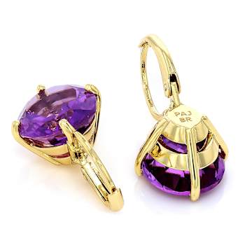 Amethyst Solitaire Drop Earrings