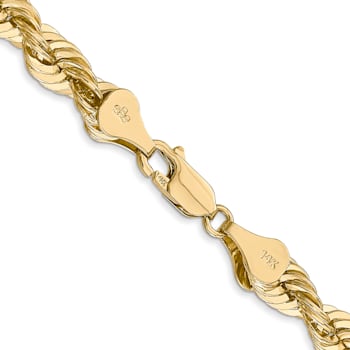 14k Yellow Gold 6mm Solid Rope 28 Inch Chain