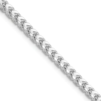 14K White Gold 3mm Franco Chain Necklace