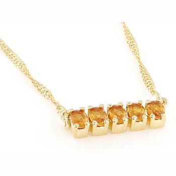 Yellow Sapphire Bar Necklace In 18K Gold Over Sterling Silver 0.99ctw